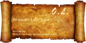 Orovan Lúcia névjegykártya